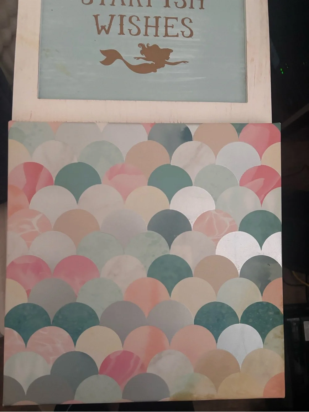 Mermaid Kisses & Starfish Wishes Wall Art  2 piece set